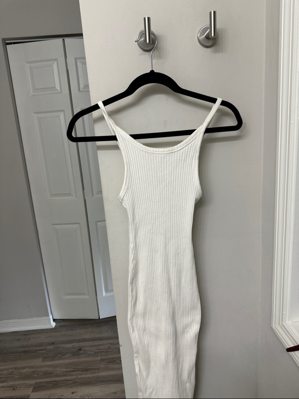 Zara White Ribbed Tank Dress
